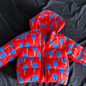 Stella McCartney Red and Blue Tulip Puffer Jacket